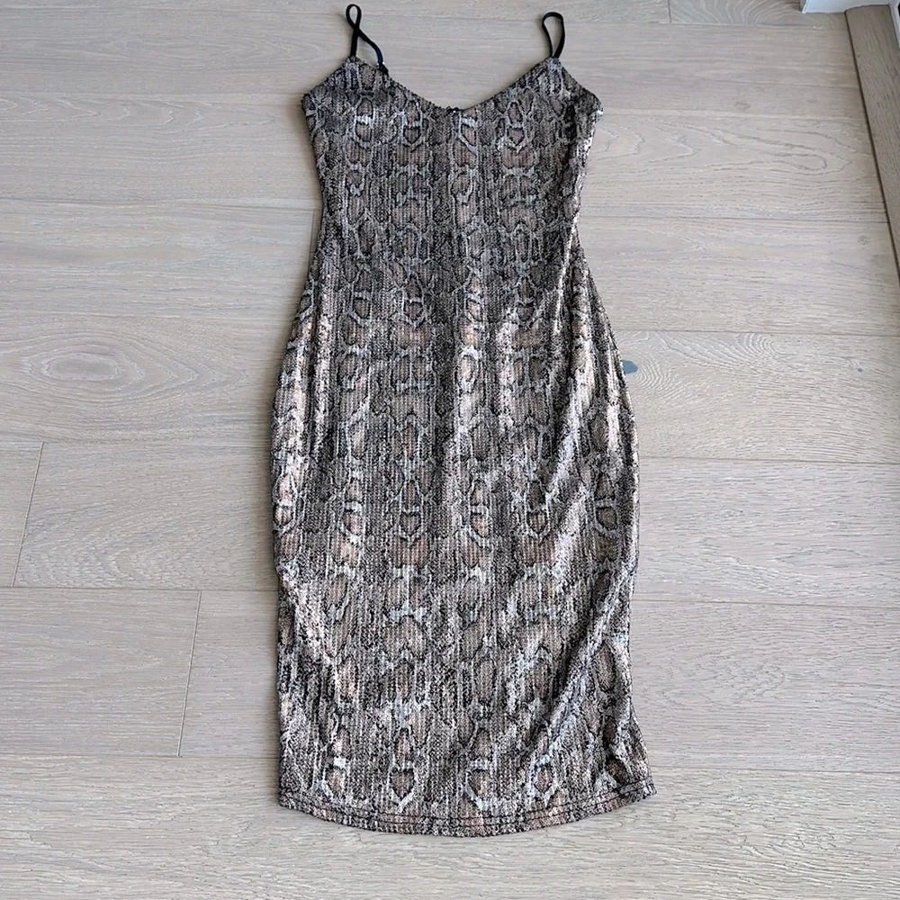 Bebe metallic sequin snakeskin dress - Picture 3 of 6